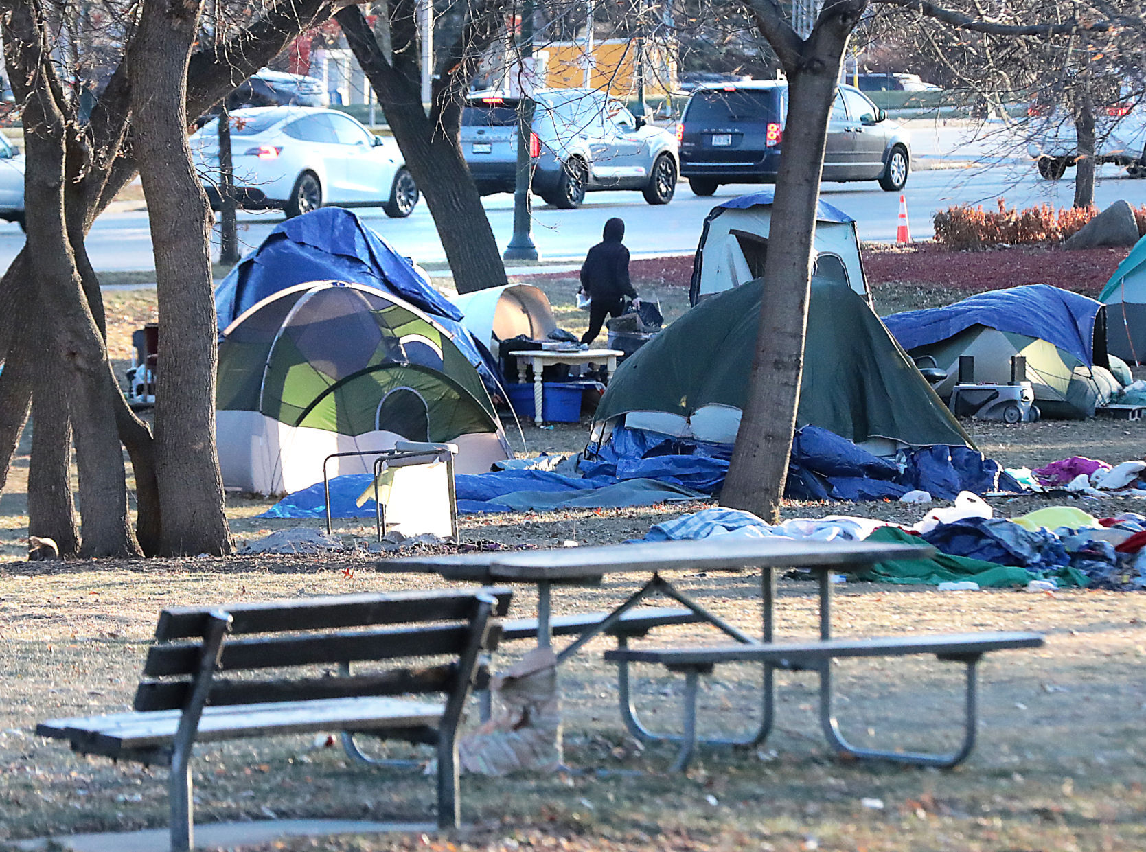 Reindahl homeless - tents and belongings